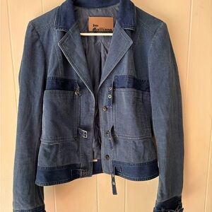 Denim John galliano belt jacket